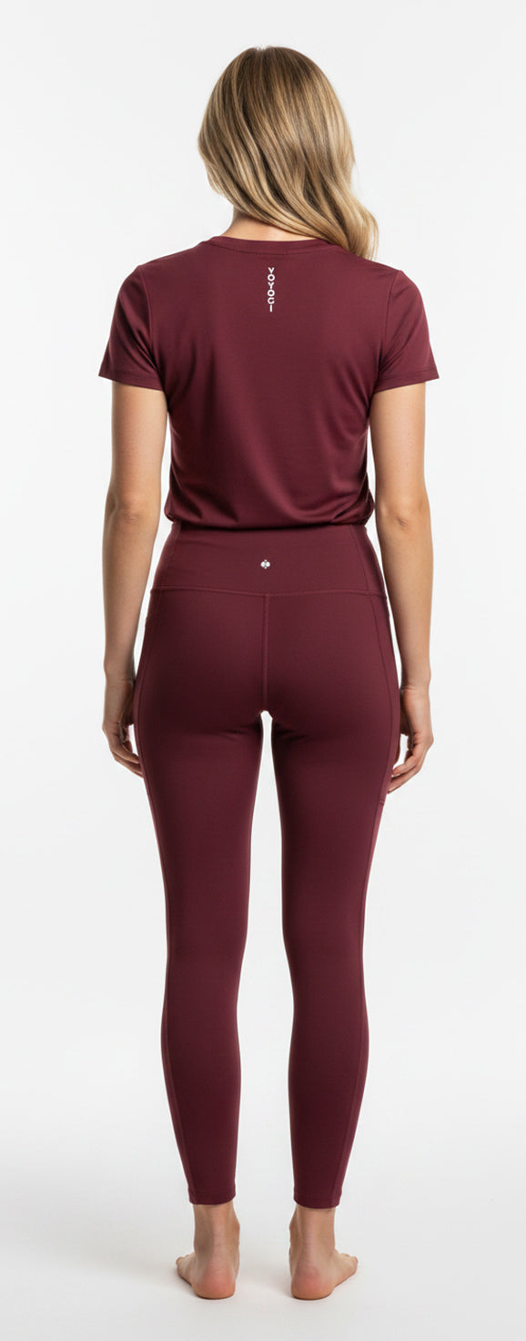 Nirvana Top + Sora Leggings - Burgundy