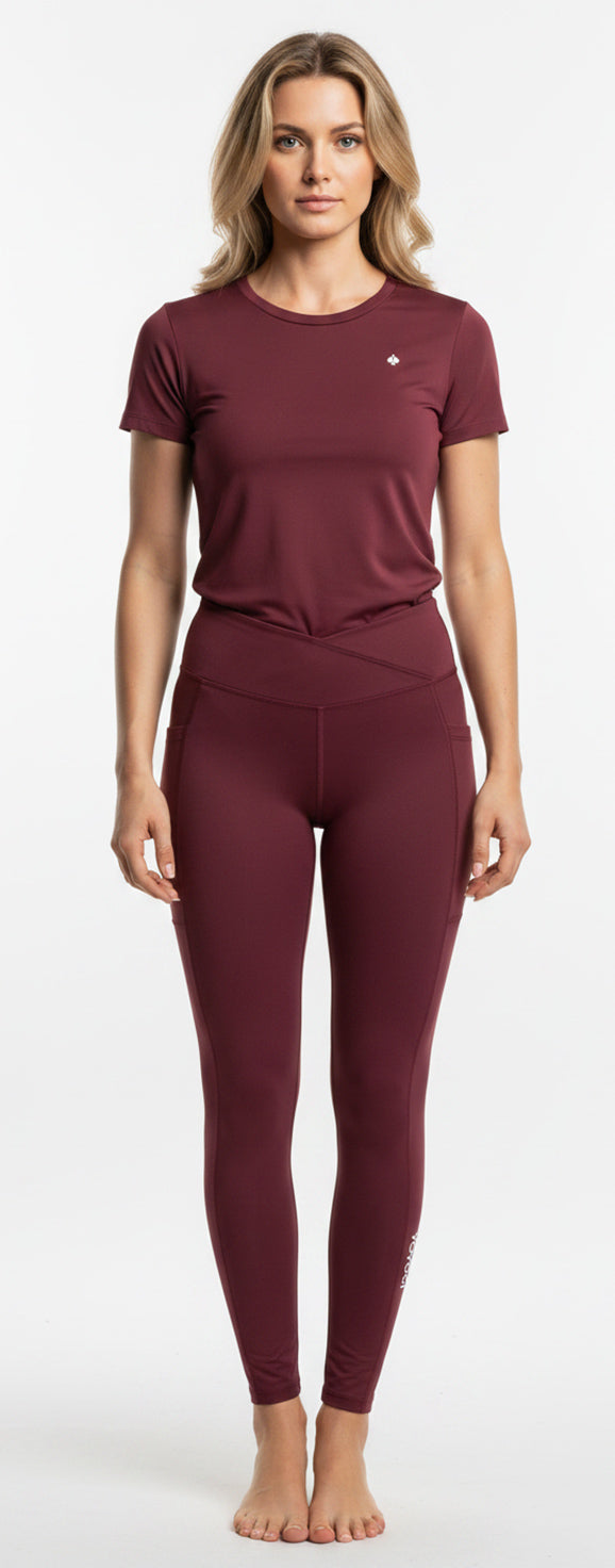Nirvana Top + Sora Leggings - Burgundy
